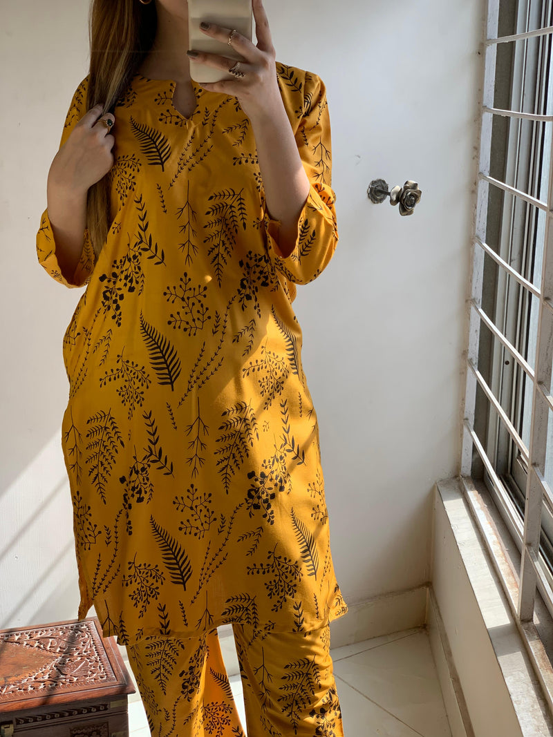 Mustard Petal lawn 2 pc (Summer Wear)